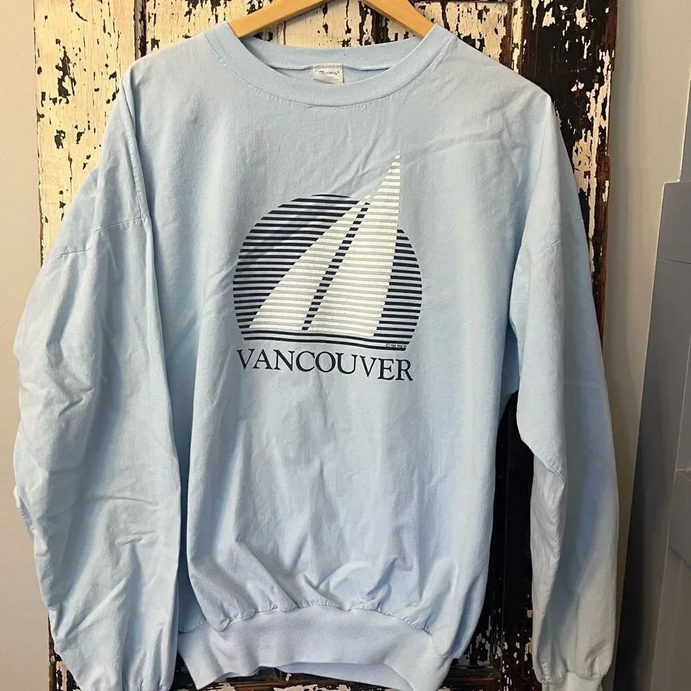 Vintage Watson’s Vancouver Canada Tee Pee 1987 L/S banded lightweight. Sailboat